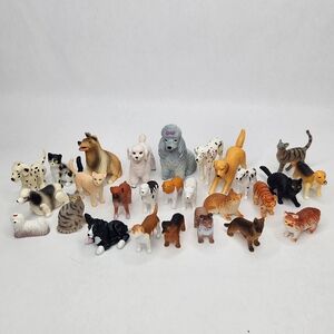 Vintage Miniature Cat and Dog Figure Lot